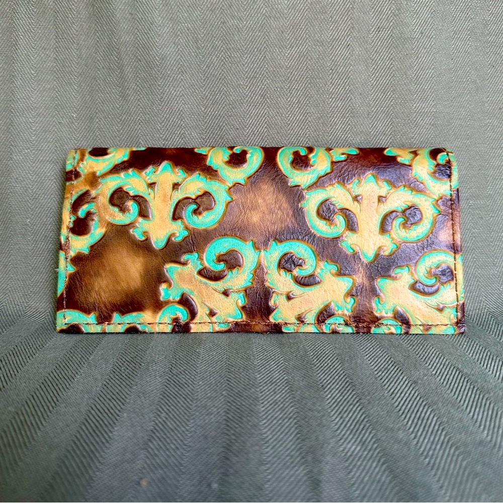 Leather Tooled Checkbook or Wallet